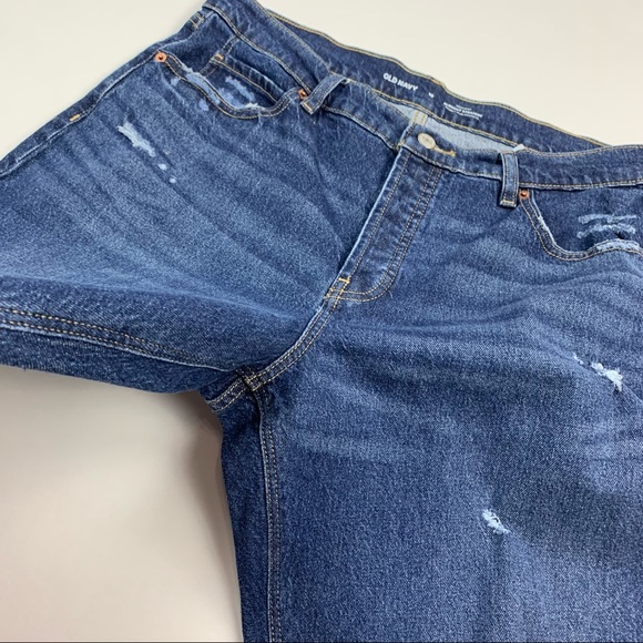 Old Navy High Rise Slouchy Straight Distressed Jeans Sz 10 - Picture 7 of 10